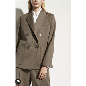 VINCE DOUBLE BREASTED TAILORED WOOL BLAZER